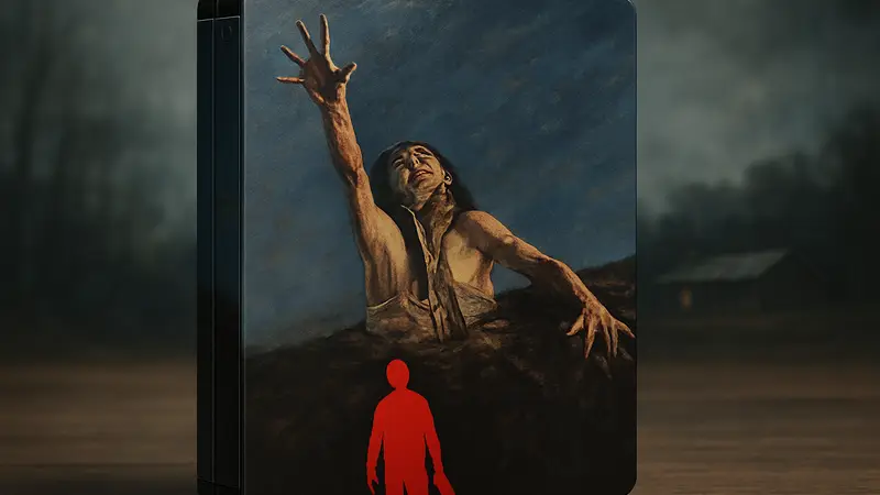 Изображение 4K Steelbook-издания фильма "Зловещие мертвецы" к 45-летнему юбилею.