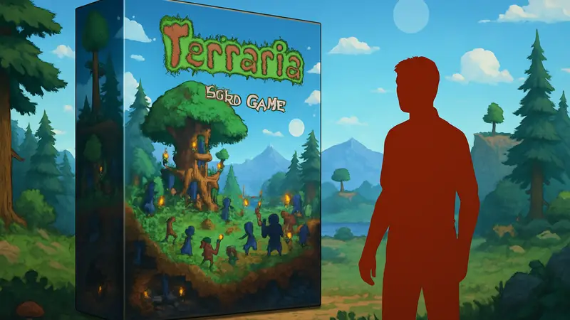 Изображение коробки настольной игры Terraria: The Board Game и анонс предзаказа в России