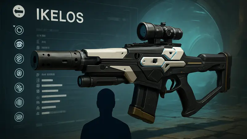 Оружие IKELOS из Destiny 2, показанное на фоне игрового интерфейса с описанием характеристик.