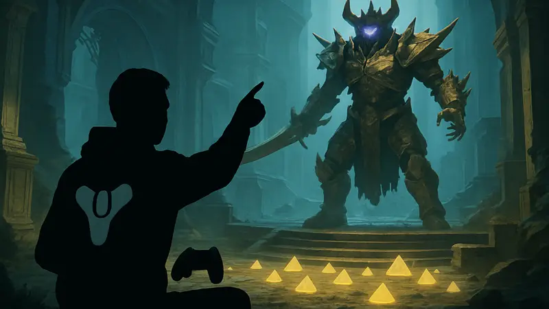 Игрок Destiny 2, демонстрирующий глитч для фарма Spoils of Conquest в режиме Pantheon.