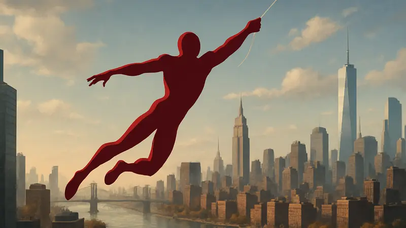 Человек-Паук парит над городом в Marvel's Spider-Man 2, демонстрируя открытый мир и графику PS5