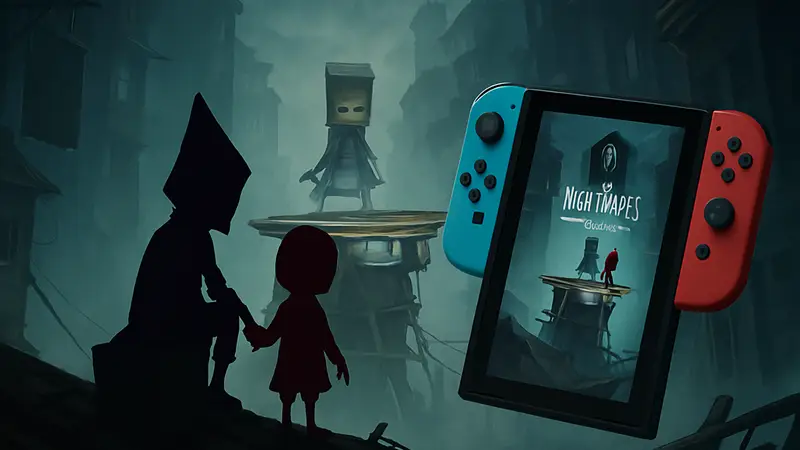 Little Nightmares 2 Enhanced Edition на Nintendo Switch 2: постер игры, мрачный мир, главные герои
