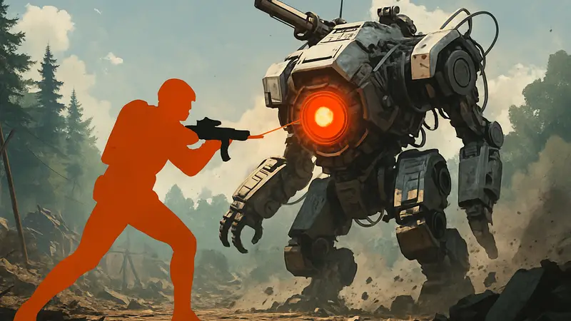 Главный герой ARC Raiders атакует робота. Слабые места машин ARC, гайд по уничтожению.