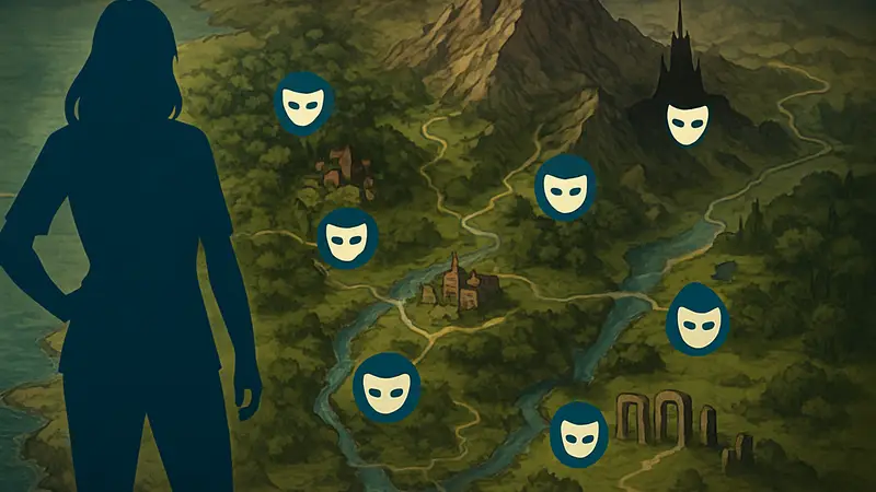 Карта игрового мира Neverness to Everness с метками локаций маскировок Мисти.