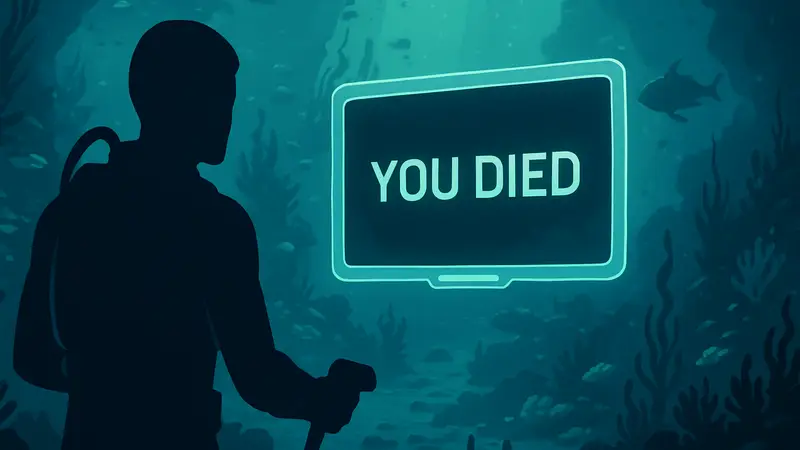 Игрок в Subnautica 2, видящий экран смерти, с надписью "You Died"