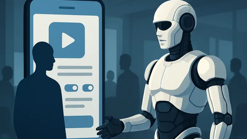 Гуманоидный робот и интерфейс приложения, символизирующие инновации YC W’26 Demo Day.