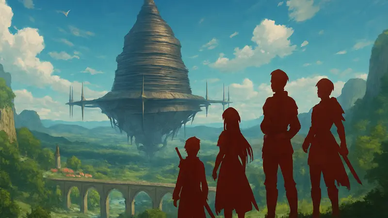 Обложка JRPG Echoes of Aincrad, показывающая персонажей из вселенной Sword Art Online.