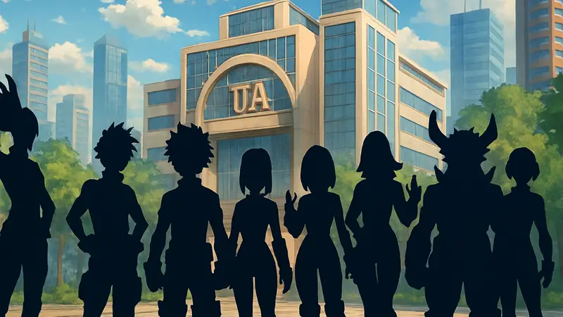 Члены класса 1-А из аниме My Hero Academia в костюмах героев