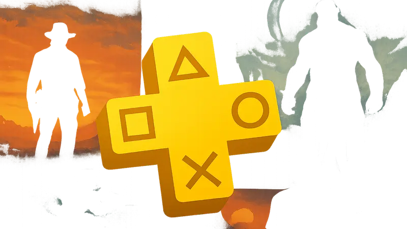 Логотип PlayStation Plus на фоне игр, символ июля.