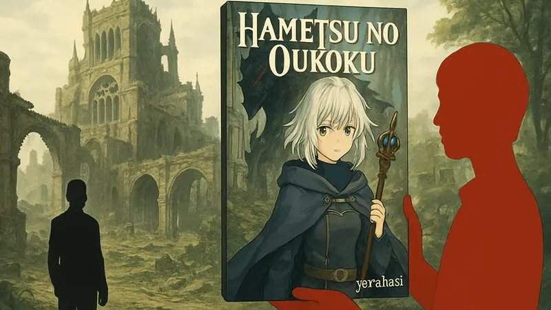 Обложка манги Hametsu no Oukoku (Королевства руин) и автор yoruhashi