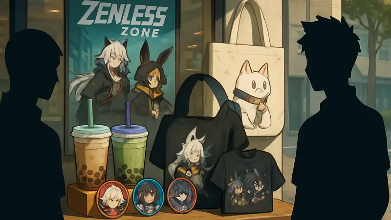 Мерч Zenless Zone Zero и напитки Ume Tea, значки Angels of Delusion