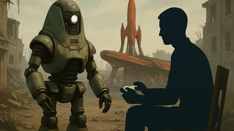 Изображение робота и человека, символизирующее тестирование игр и ИИ