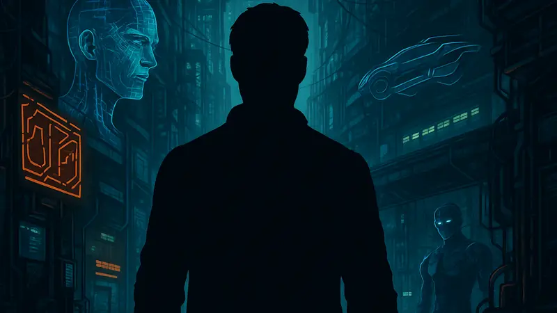 Постер фильма «Апгрейд» (Upgrade) с главным героем и элементами киберпанка.