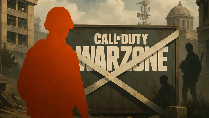 Логотип Call of Duty: Warzone на фоне закрытого фанатского проекта.