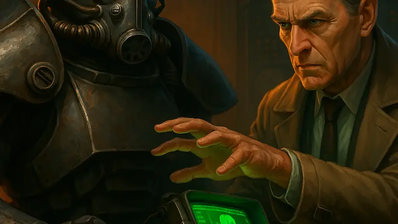 Шокирующий момент из второго сезона сериала Fallout с Хэнком МакЛином, демонстрирующий контроль.