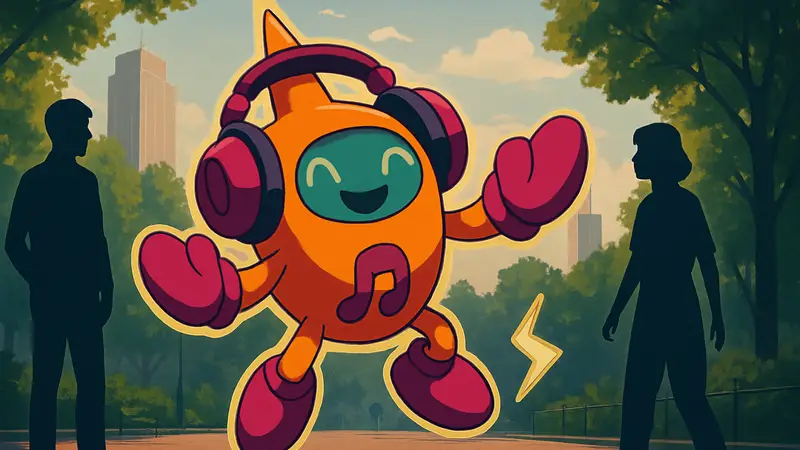 Покемон Rotom в новой яркой "грувовой" форме из игры Pokemon Pokopia