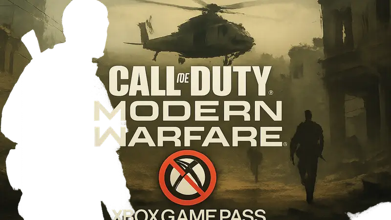 Логотип Call of Duty: Modern Warfare 4 с надписью "Не в Xbox Game Pass в этом году".