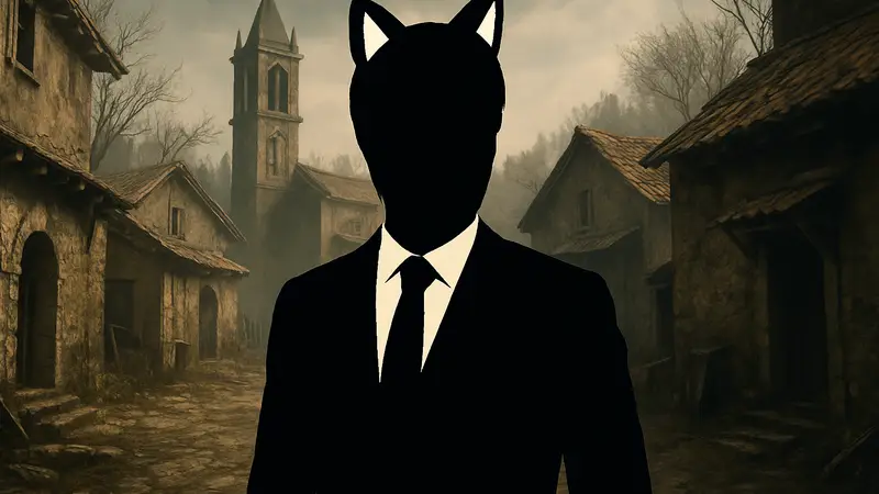 Леон Кеннеди из Resident Evil 4 Remake с Кошачьими Ушками, стильный игровой персонаж в костюме.