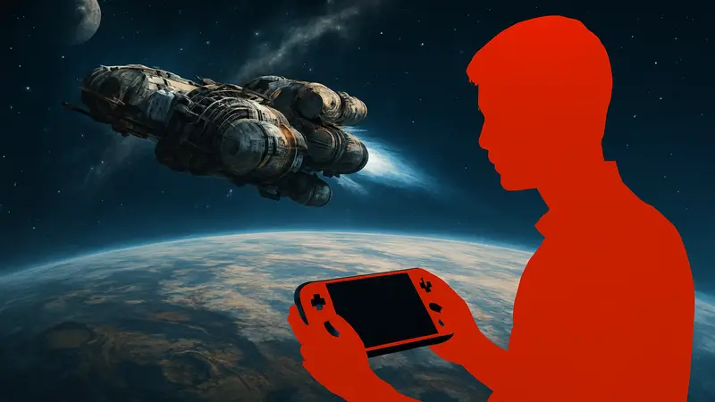 Космический корабль из Starfield, летящий над планетой