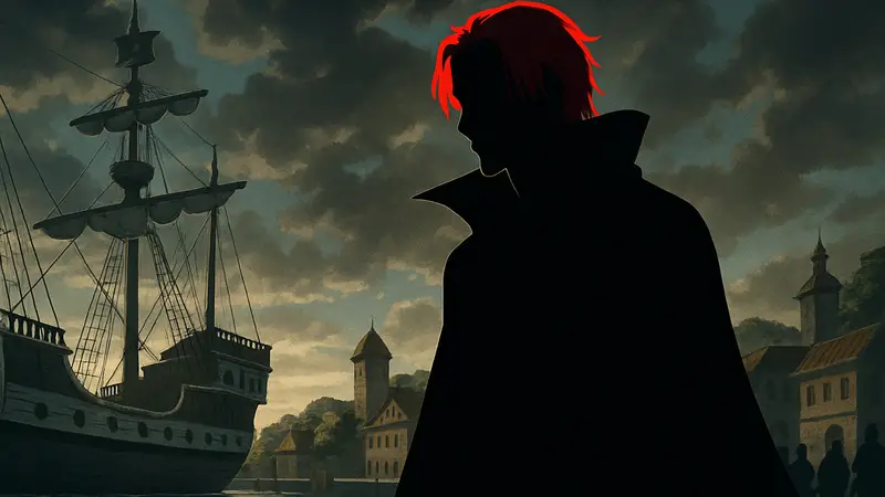 Шанкс из аниме One Piece, тёмная сторона персонажа, кадр из аниме.