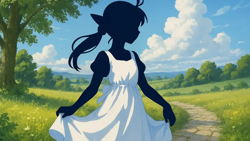 Изображение фигурки Фрирен из аниме, одетой в летнее платье, для коллекции Taito Desktop Cute.