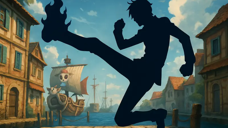 Изображение Санджи из One Piece, демонстрирующее его характер или боевые навыки.