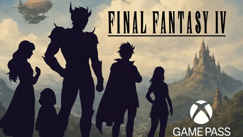 Обложка игры Final Fantasy IV с главными героями и логотипом Xbox Game Pass.