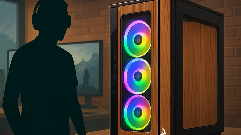 Игровой корпус Corsair Frame с деревянной панелью и RGB-подсветкой