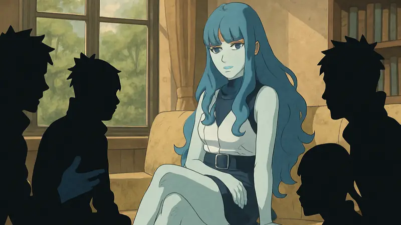 Персонажи Boruto: Эйда и другие, обсуждающие события арки Мамуши на фан-арте.