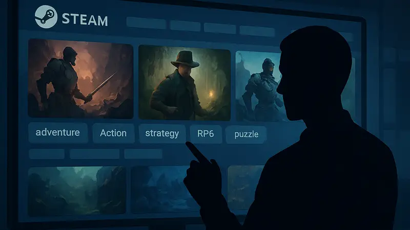 Интерфейс магазина Steam с обновленными тегами игр