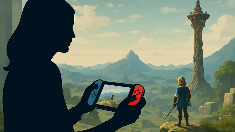 Кайли Дженнер держит контроллер Nintendo Switch, играя в The Legend of Zelda.