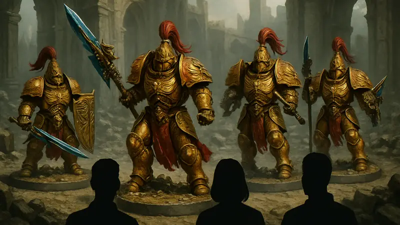 Раскрашенные миниатюры Warhammer Легио Кустодес, настольная игра Horus Heresy