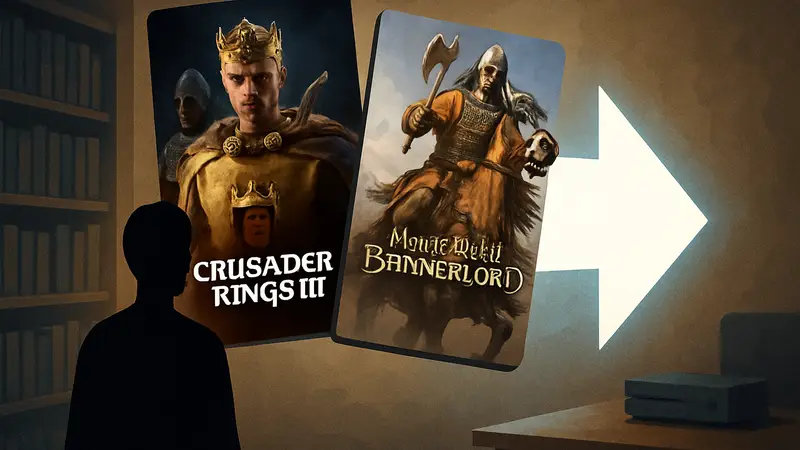 Изображение обложек игр Crusader Kings 3 и Mount & Blade 2: Bannerlord, покидающих Game Pass.