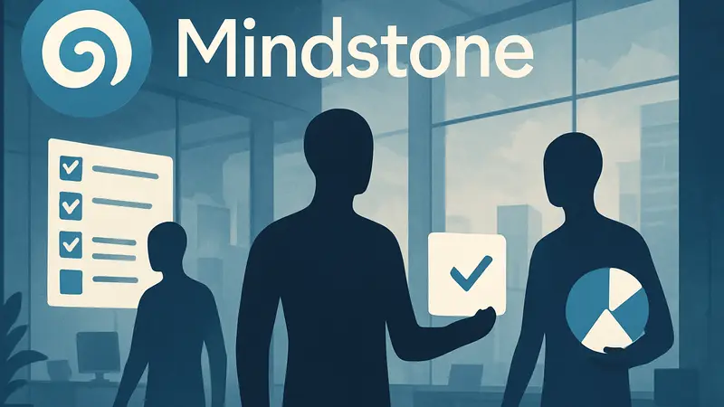 Логотип Mindstone или иллюстрация концепции AI-агентов, управляющих задачами.