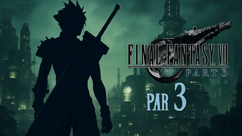 Клауд Страйф из Final Fantasy 7 Remake с логотипом Part 3