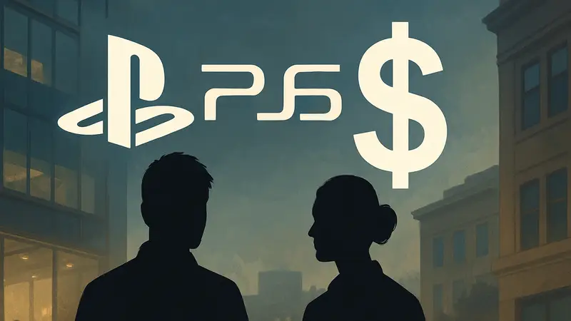 Концепт или логотип PlayStation 6, рядом знак доллара.