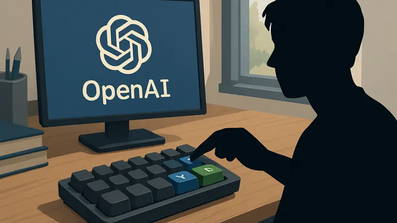 Мини-клавиатура OpenAI с кнопками «yeet» и «yolo» на рабочем столе