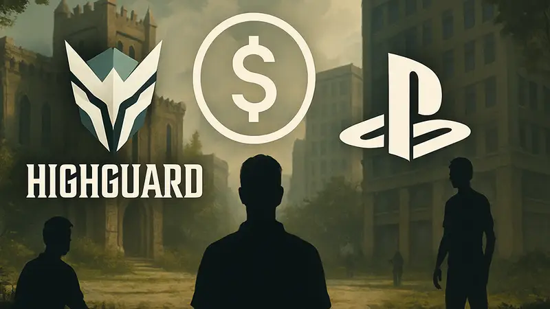 Логотип Highguard рядом с иконкой PlayStation, символизирующий возврат средств игрокам за закрытую игру.