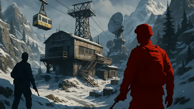 Вид на заснеженную карту Summit из Call of Duty: Black Ops 7.