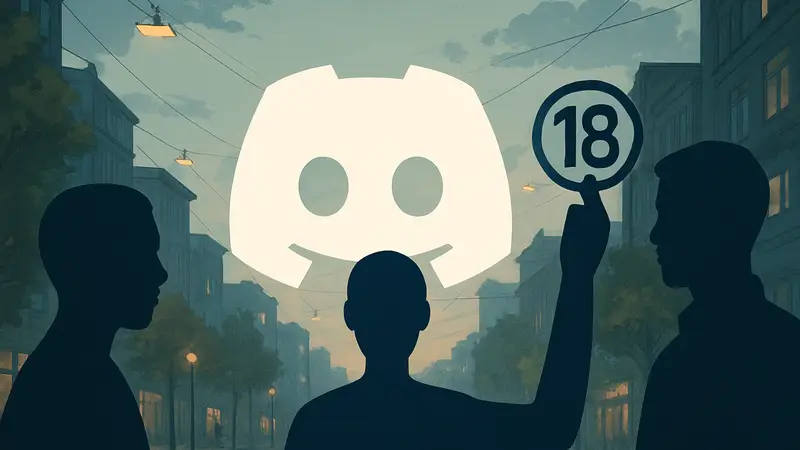 Логотип Discord, символизирующий коммуникацию и подтверждение возраста без сканирования лица.
