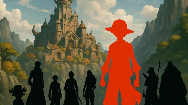 Персонажи One Piece: Луффи и Пираты Соломенной Шляпы, сцена из манги.