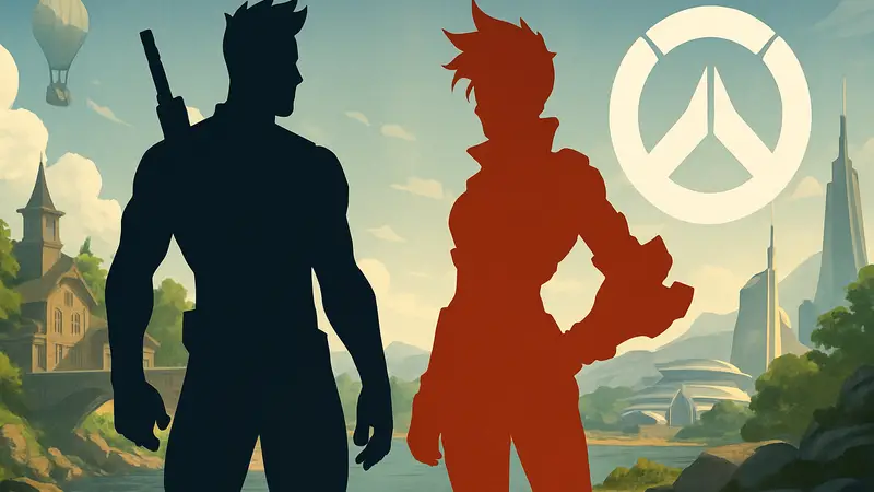 Персонажи Fortnite и Overwatch вместе, символизирующие предстоящий кроссовер и слияние миров.