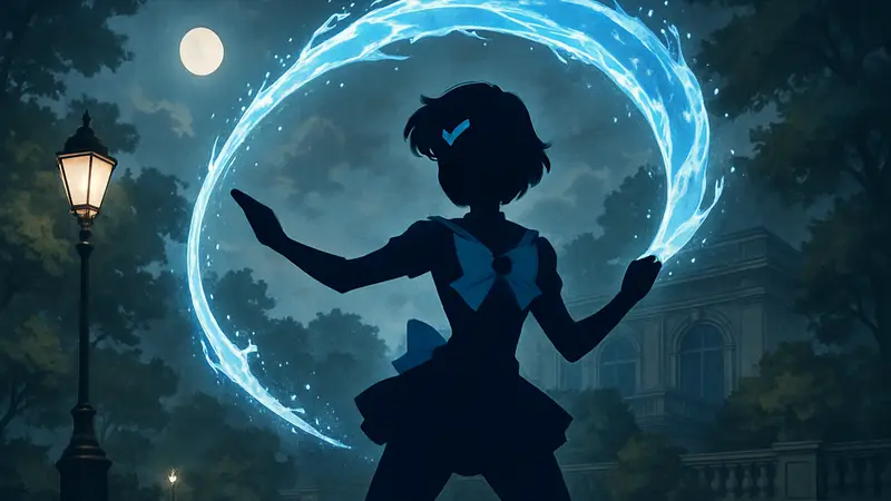 Сейлор Меркурий из аниме Sailor Moon, использующая водную магию