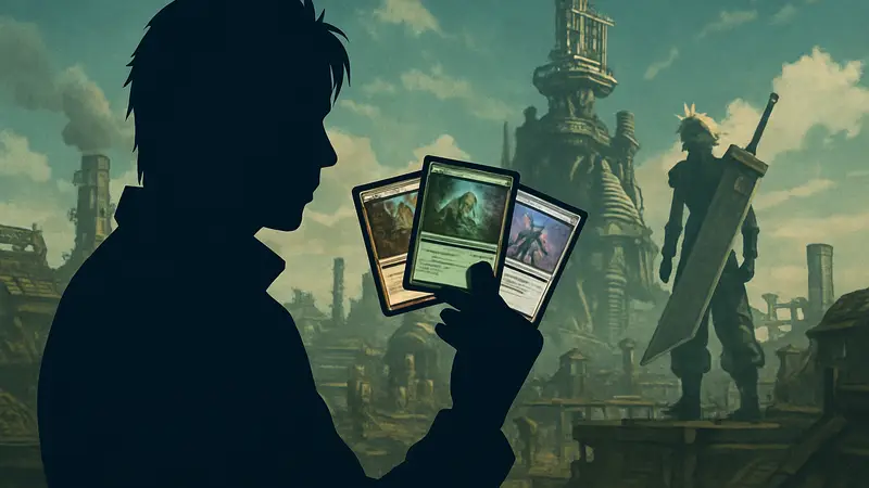 Тэцуя Номура с картами Magic: The Gathering Final Fantasy