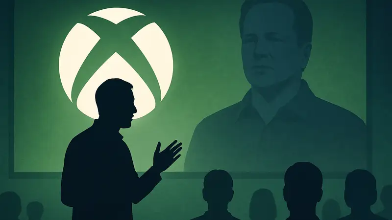 Логотип Xbox на фоне заявления главы Microsoft об улучшении игрового опыта