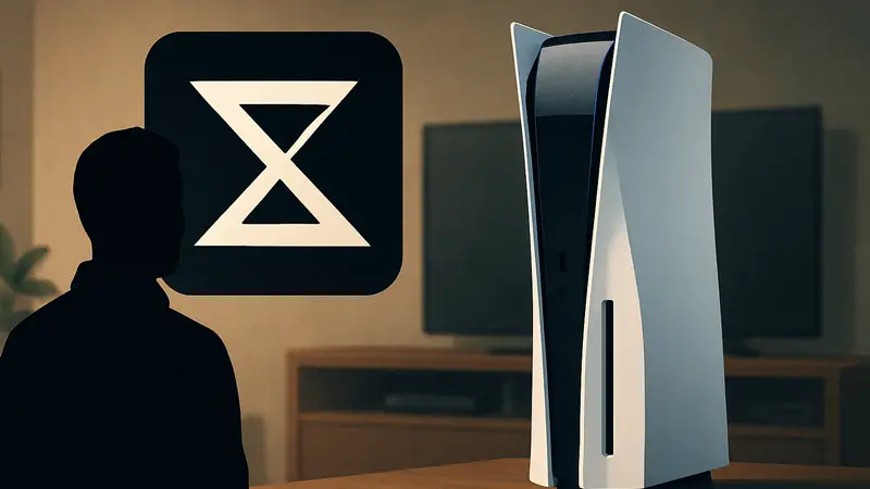 Логотип Square Enix на фоне консоли PlayStation 5, символизирующий пропуск новой игры
