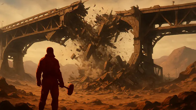 Разрушенный мост или здание на Марсе из игры Red Faction Guerrilla Re-Mars-tered.