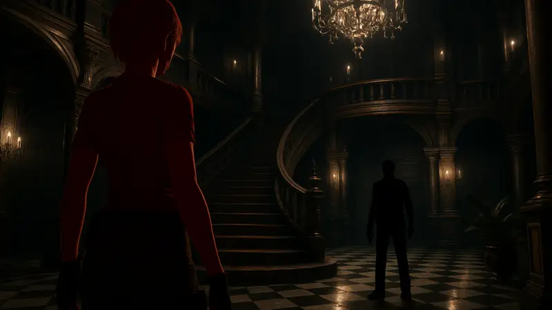 Скриншот из Resident Evil Remake с улучшенной графикой благодаря моду с трассировкой лучей на PC, демонстрирующий фотореалистичность.