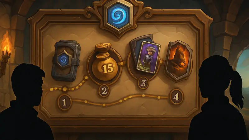 Скриншот трека наград дополнения «Катаклизм» в Hearthstone