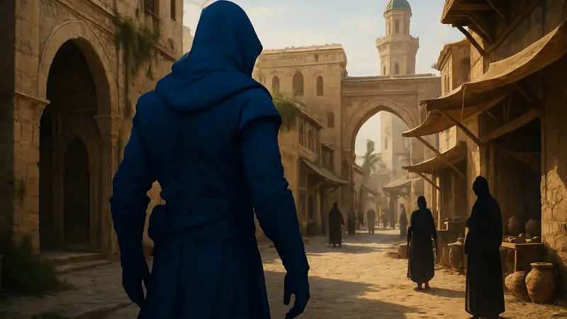Игровой скриншот Assassin's Creed Mirage с демонстрацией текстур, оптимизированных ИИ